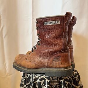 Caterpillar Dark Brown Leather Work Boots